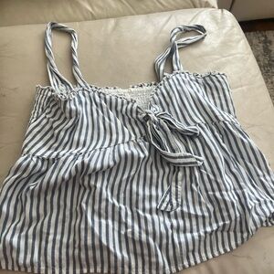Striped Blue and White Tank Top. American Eagle. Size small